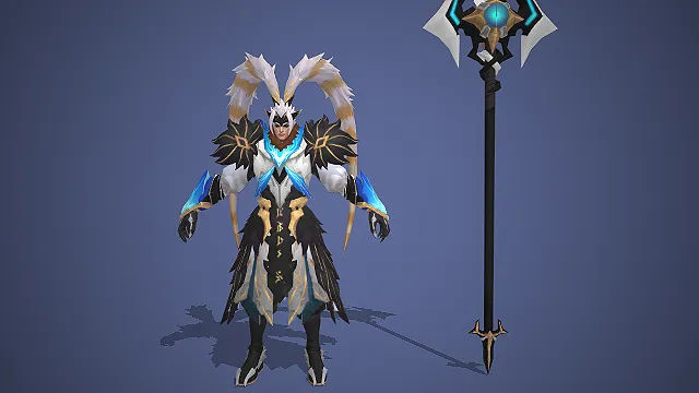 王者荣耀吕布  羽毛肩甲  方天画戟  能量光纹