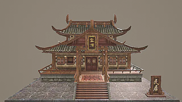 古风中式“云顶”民居建筑3D模型