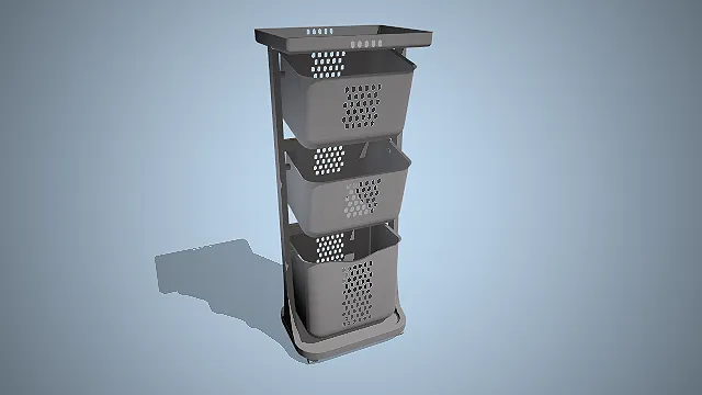 三层塑料收纳推车  厨房卫浴收纳  现代简约设计  哑光灰色调