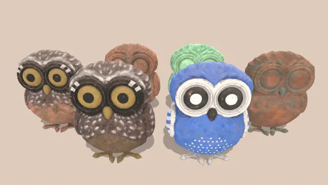 木制玩具摆件雅典猫头鹰状态