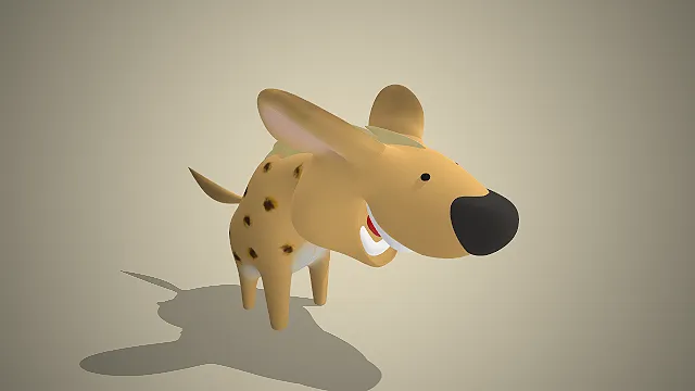 一个Q版风格的常见猫科卡通动物3D豹子模型