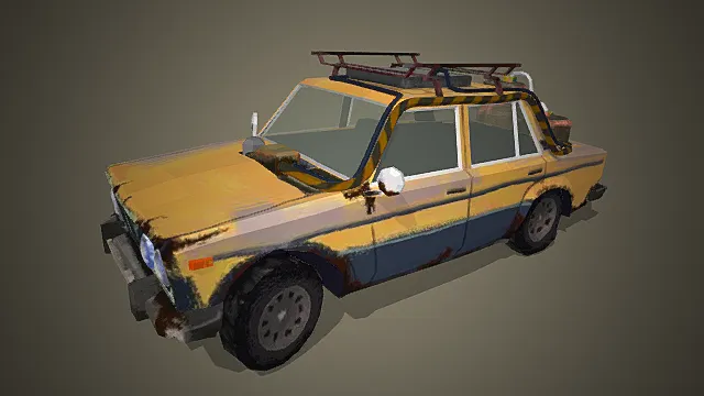 末日废土场景涂装老爷车模型