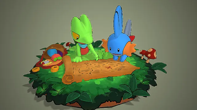 卡通奇幻冒险宠物场景模型