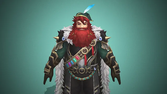 一位红发红须的行商首领3D模型