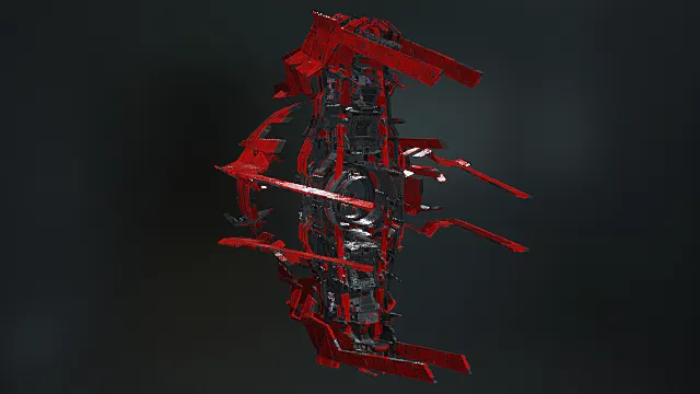 炮舰   巨型武器   红色   太空   科幻