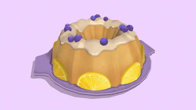 蓝莓柠檬蛋糕水果甜点食物