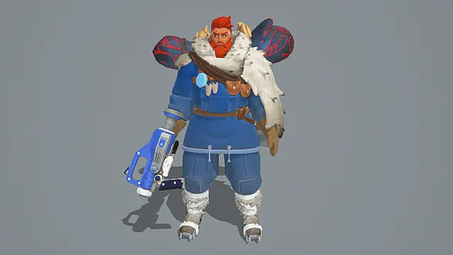 极地科技风红胡重装战士3D模型