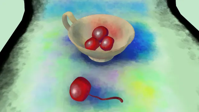 制作水彩樱桃静物水果食物3D建模