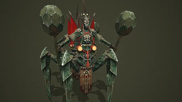持巨锤的四足机械战将 BOSS 游戏角色模型