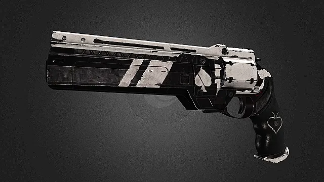 左轮手枪  金属机械质感  灰黑色主色调  科技感  枪械资产  做旧磨损工艺