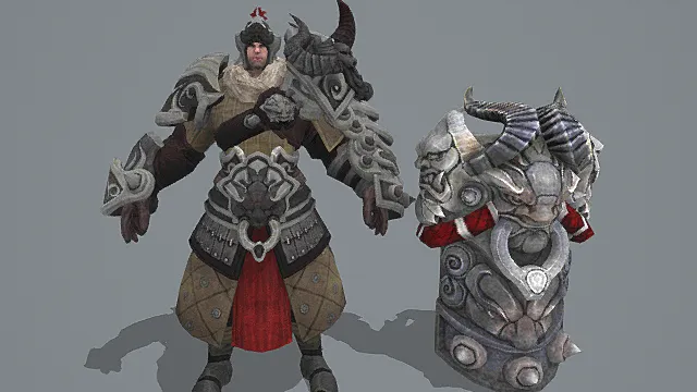 蛮甲悍将·粗犷型古风边军统领套装