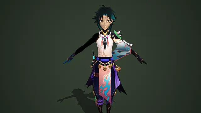 魈  原神角色模型 3D卡通二次元游戏素材