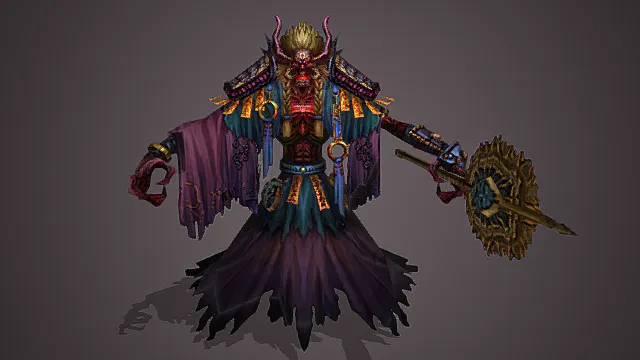 妖界祭骨邪殿邪祟骨面巫将模型