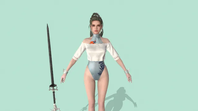 游戏模型 人物模型 国风泳装 游戏皮肤