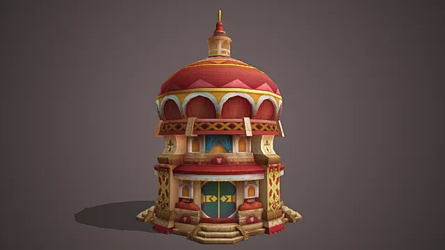 Q 版冒险游戏西域幻彩演艺建筑模型