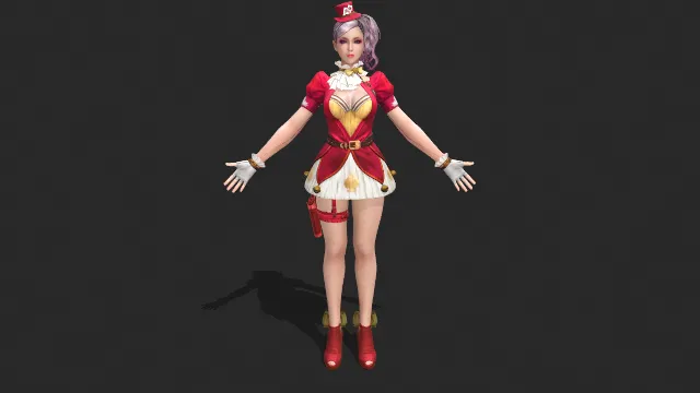 穿晚礼服的小姐姐 现代美少女人物3d模型