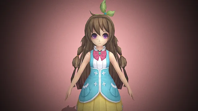 二次元少女  双马尾  短款连衣裙  可爱头饰