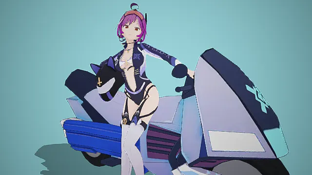 赛车手动漫女孩 3D模型