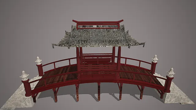 中式桥    古建筑桥3D建模