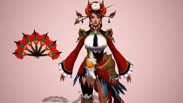 游戏角色   美女  次世代角色  长腿  古法师