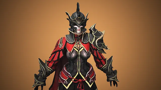 黑红金纹尖刺甲胄霸气女战将：赤焰冥棘战姬模型