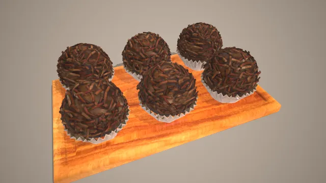 一盘甜点费列罗巧克力纸袋包装