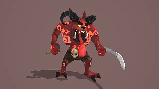 卡通暗黑风格 bounty hunter 恶魔3D模型