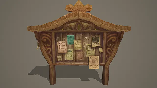 童话森系公告板游戏场景模型