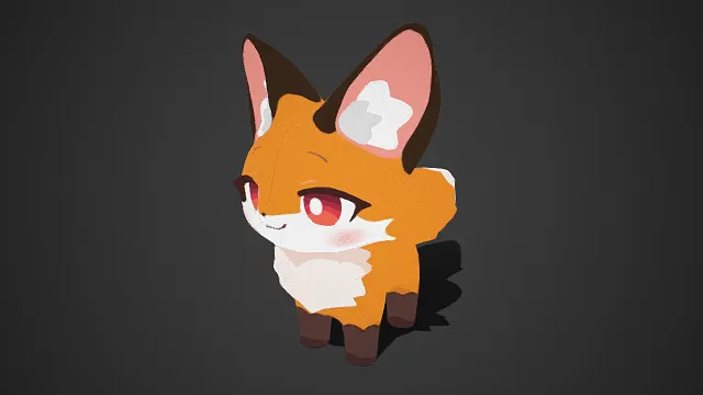  Q 版  卡通风格  小狐狸  乖巧温柔  毛绒质感  治愈