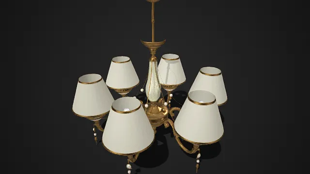 复古  宫廷风格  多头吊灯  雕花装饰  奢华典雅  珍珠吊坠  欧式