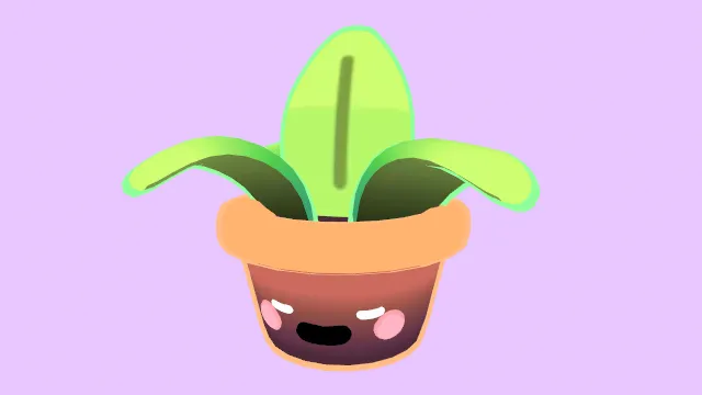 3D风格可爱小植物花盆绿植