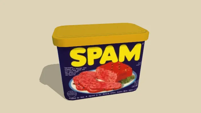 蓝色盒子装的午餐肉食物