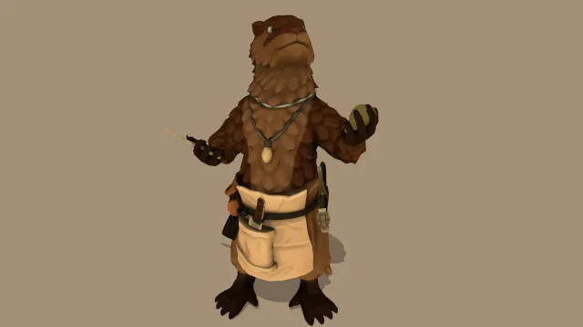 花生厨师水獭族摆姿势模型动物角色