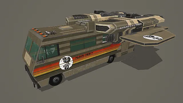 废土改装风格武装房车模型