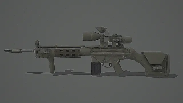 现代战术风模块化狙击步枪3D模型