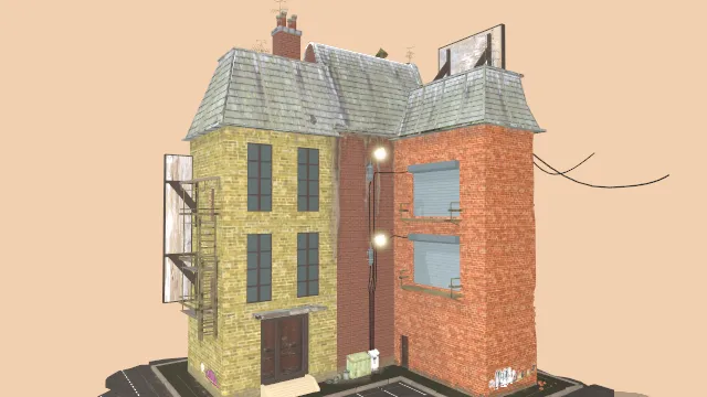 建筑楼房场景路灯房屋