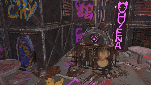 赛博朋克废土风格霓虹据点模型 