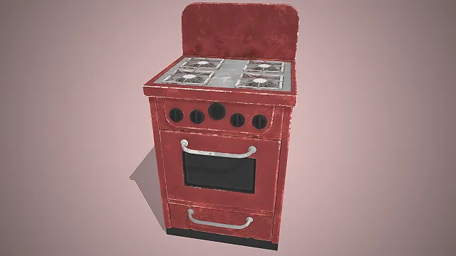 复古煤气灶  双开门烤箱  厨房道具  多炉头设计