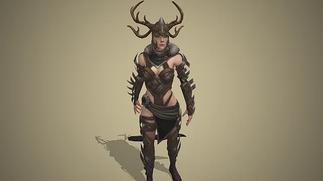 鹿角头盔  北欧女战士  皮革铠甲  中世纪战斗