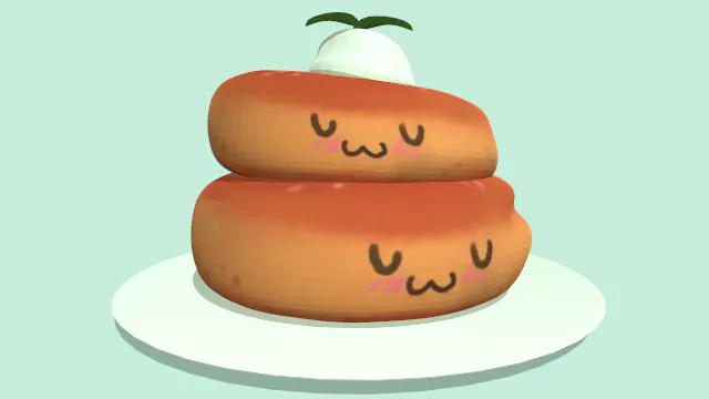 盘子里放的软煎饼有可爱表情装饰食物