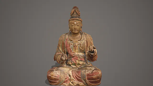 国风禅意风格彩绘佛像摆件 3D 模型