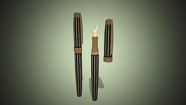 一套欧式复古风格的钢笔3D模型