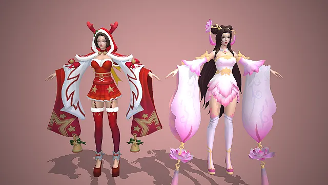 王者荣耀貂蝉  双皮肤同框  仙气温婉  圣诞恋歌