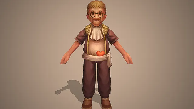 Q 版暖心厨师大叔角色模型