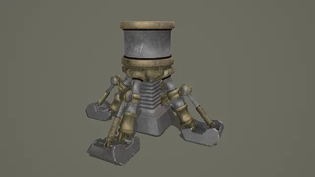 废土重载风多足支撑起落架3D模型