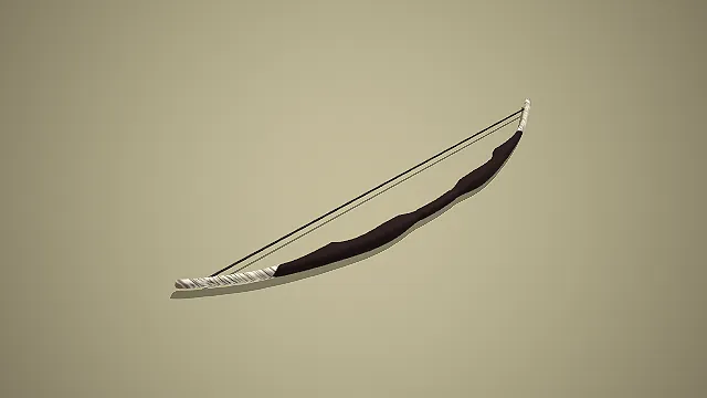 深褐纹缠带质朴弓箭：玄林素面狩猎弓模型