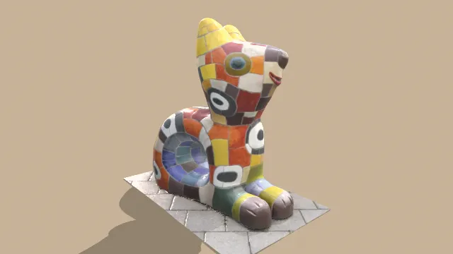 陶瓷猫雕塑摆件模型