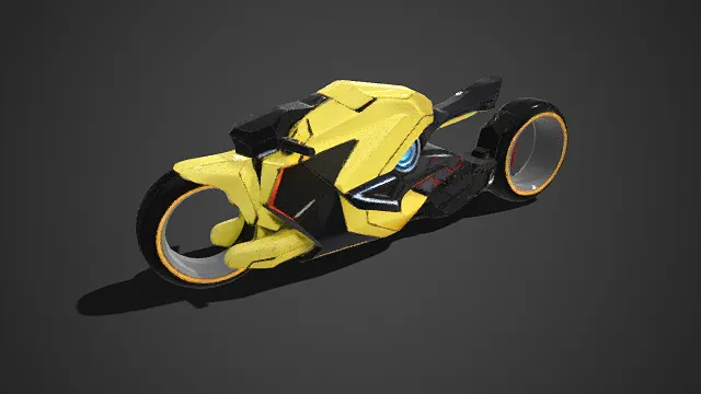 赛博朋克  摩托车  机甲感  空心轮毂  交通工具  科幻  