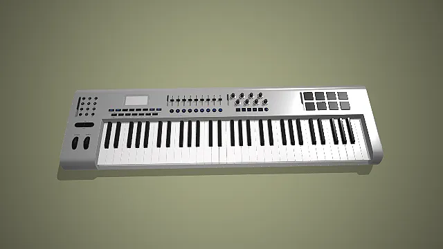 键盘控制器  电子音乐设备模型  黑白琴键  数字音乐制作工具
