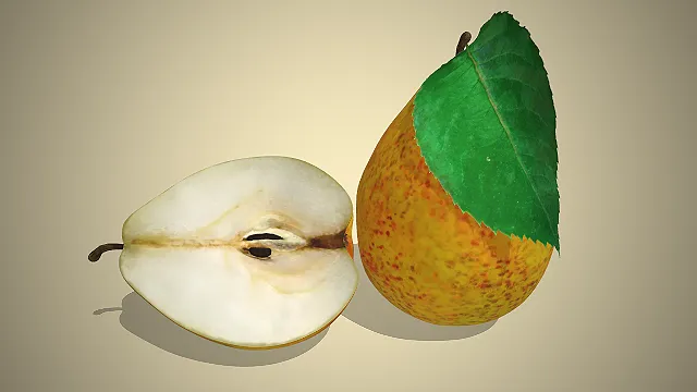 一个写实风格的常见温带水果梨的3D模型